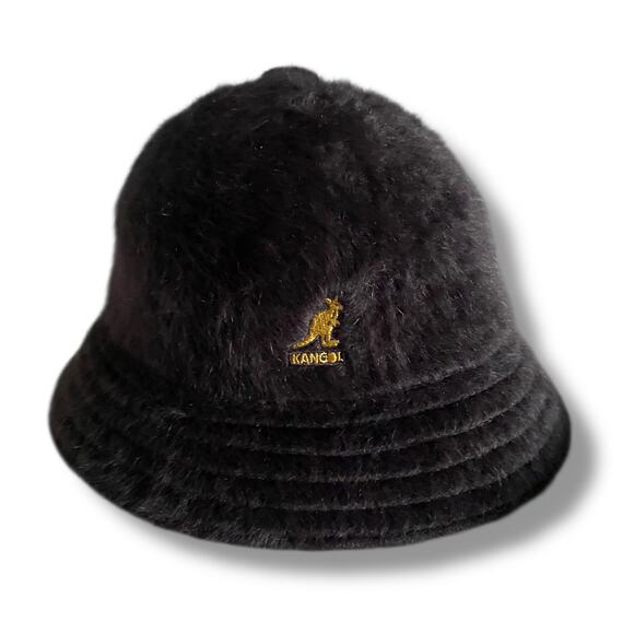 Vintage Kangol Fagora Casual Bucket Hat Sz S Black Faux Fur Hip Hop Y2k Street main image 6